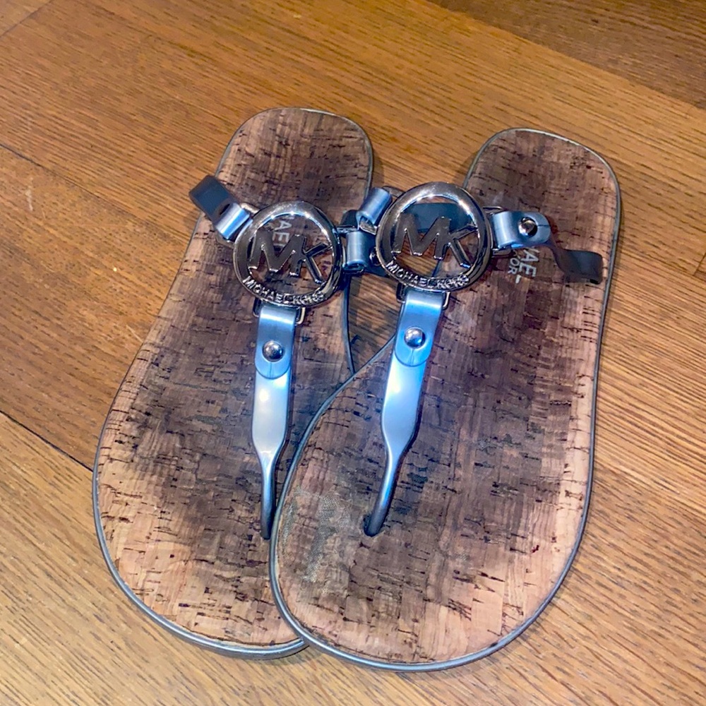 Michael Kors MK Charm Jelly Women's Flip Flop Cork Bottom Sandals